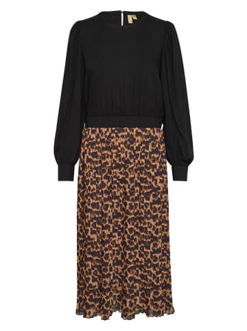 CULTURE Kleid "Carly" in Schwarz/ Hellbraun