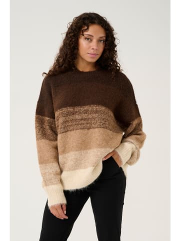 CULTURE Pullover "Gola" in Braun/ Beige/ Creme