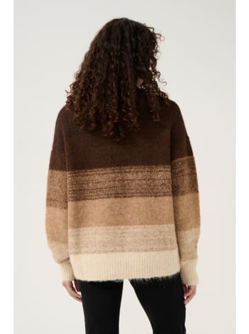 CULTURE Pullover "Gola" in Braun/ Beige/ Creme