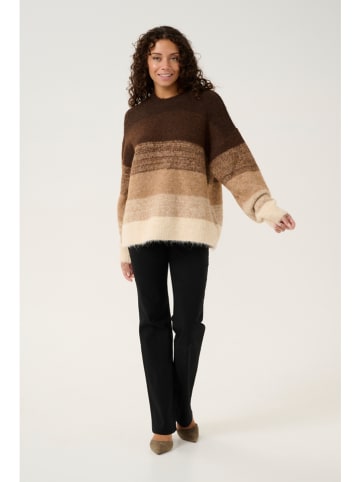 CULTURE Pullover "Gola" in Braun/ Beige/ Creme