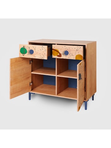 Folkifreckles Kommode "Alise" in Hellbraun/ Bunt - (B)90 x (H)87 x (T)45 cm