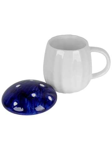 Folkifreckles Tasse "Mushroom" in Weiß/ Dunkelblau - (H)11 cm