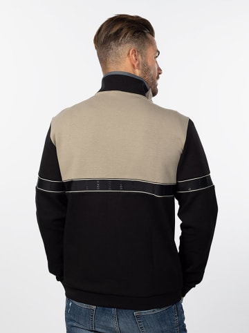 Hugo Boss Fashion Sweatjacke in Schwarz/ Beige