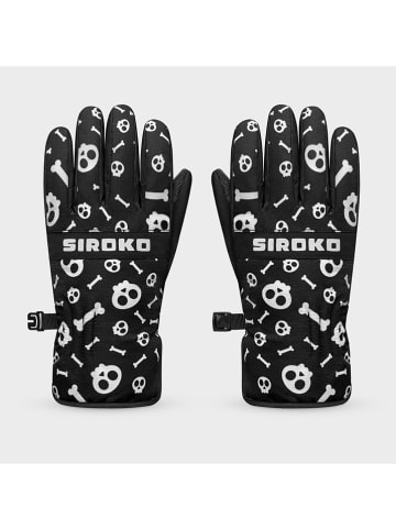 Siroko Funktionshandschuhe ''Skull'' in Schwarz/ Weiß
