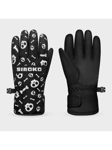 Siroko Functionele handschoenen "Skull" zwart/wit