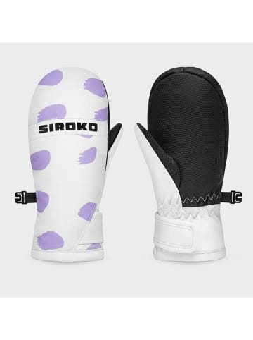 Siroko Funktionsfäustlinge ''Polka dots'' in Weiß/ Lila