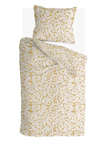 Walra Renforcé beddengoedset "Lovely Leaves" beige/lichtbruin