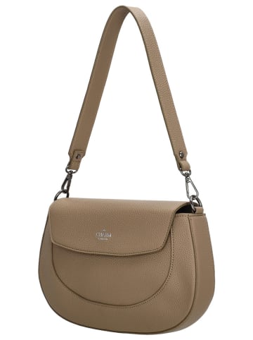 Charm Schultertasche "Montmartre" in Hellbraun - (L)28 x (H)17 x (T)4,5 cm