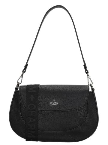 Charm Schultertasche "Montmartre" in Schwarz - (L)28 x (H)17 x (T)4,5 cm