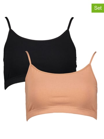 LASCANA 2er-Set: Bustiers in Schwarz/ Beige