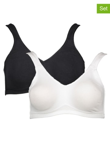 PETITE FLEUR 2-delige set: beugelbeha's wit/zwart