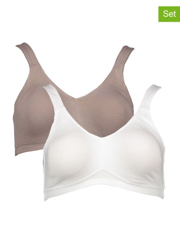 PETITE FLEUR 2er-Set: Bügel-BHs in Weiß/ Beige