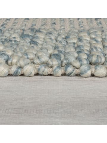 Flair Rugs Wollen tapijt "Boobble" crème/blauw
