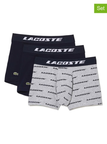 Lacoste Bokserki (3 pary) w kolorze szaro-czarnym