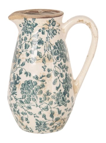 Clayre & Eef Dzbanek dekoracyjny w kolorze beżowo-zielonym - 16 x 22 x 12 cm