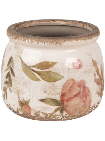 Clayre & Eef Doniczka w kolorze beżowo-jasnoróżowym - wys. 10 x Ø 12 cm