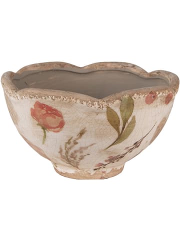 Clayre & Eef Doniczka w kolorze beżowo-jasnoróżowym - wys. 9 x Ø 16 cm