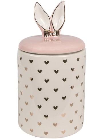 Clayre & Eef Vorratsbehälter in Creme/ Rosa - (H)22 x Ø 11 cm