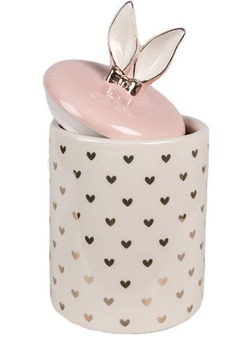 Clayre & Eef Vorratsbehälter in Creme/ Rosa - (H)22 x Ø 11 cm
