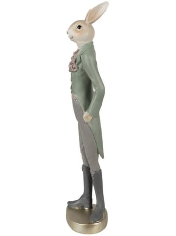 Clayre & Eef Decoratief figuur "Konijntje" beige/groen - (B)5 x (H)20 x (D)4 cm