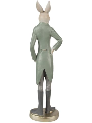 Clayre & Eef Decoratief figuur "Konijntje" beige/groen - (B)5 x (H)20 x (D)4 cm