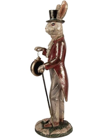 Clayre & Eef Decofiguur "Konijntje" beige/rood - (B)13 x (H)39 x (D)12 cm