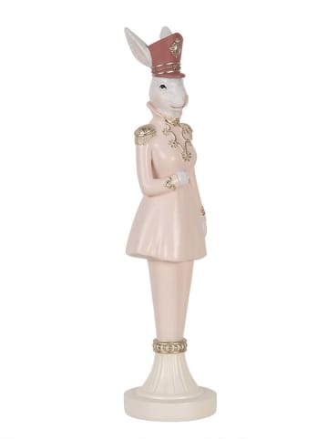 Clayre & Eef Decoratief figuur "Konijntje" wit/lichtroze - (B)9 x (H)35 x (D)9 cm
