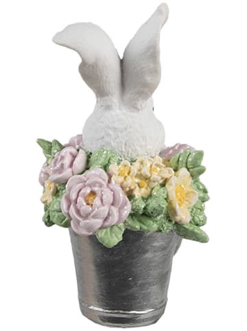 Clayre & Eef Dekoobjekt "Kaninchen" in Weiß/ Bunt - (B)9 x (H)15 x (T)8 cm