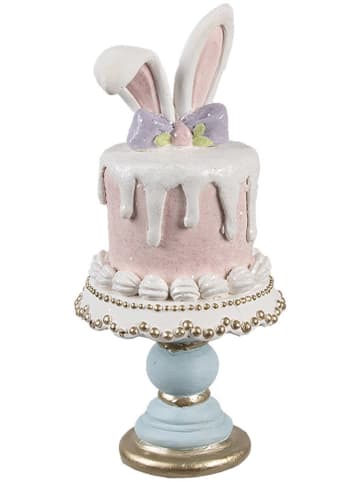 Clayre & Eef Dekoobjekt "Kaninchen" in Weiß/ Rosa/ Mint - (H)20 x Ø 9 cm