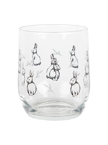 Clayre & Eef 2er-Set: Trinkgläser in Transparent/ Schwarz - 300 ml