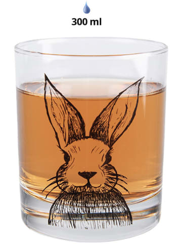 Clayre & Eef Drinkglas transparant/zwart - 300 ml