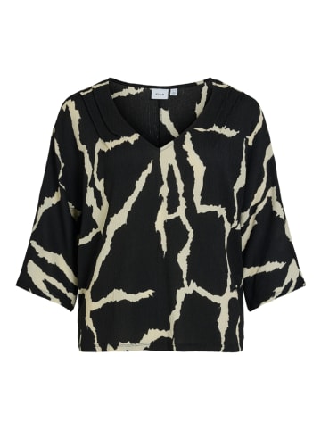 Vila Bluse in Schwarz/ Beige