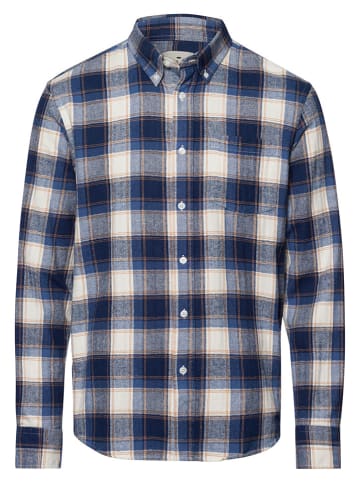 Cross Jeans Blouse - regular fit - donkerblauw/crème