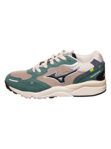 Mizuno Leren sneakers "Sky Medal Beta" groen/lichtbruin