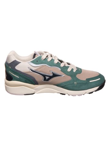 Mizuno Skórzane sneakersy "Sky Medal Beta" w kolorze zielono-jasnobrązowym