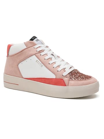 Sixth Sens Sneakersy w kolorze biało-jasnoróżowo-różowym
