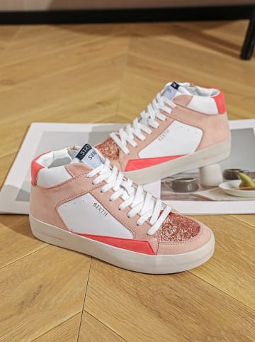 Sixth Sens Sneakers in Weiß/ Rosa/ Pink