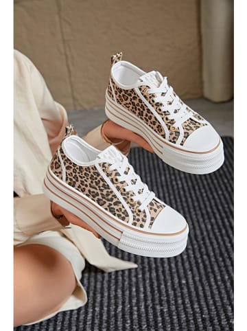 Sixth Sens Sneakers in Beige/ Braun/ Weiß