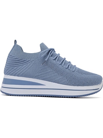 Sixth Sens Sneakersy w kolorze błękitnym na koturnie