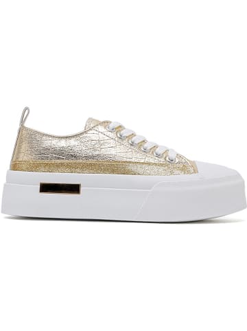 Sixth Sens Sneakers wit/goudkleurig