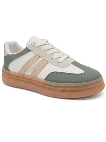 Sixth Sens Sneakers in Weiß/ Grün/ Beige