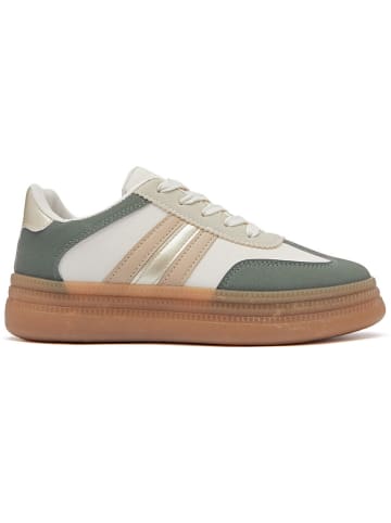 Sixth Sens Sneakers in Weiß/ Grün/ Beige