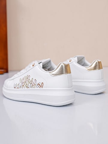 Sixth Sens Sneakers in Weiß/ Gold