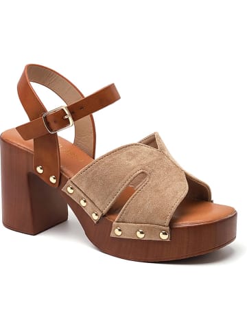 Sixth Sens Haksandalen beige/oranje