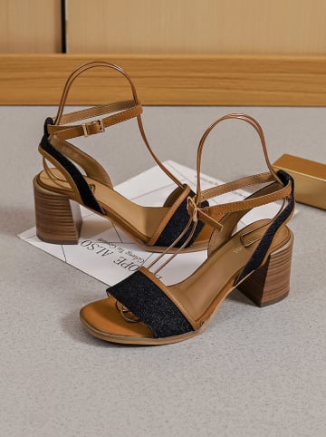 Sixth Sens Haksandalen zwart/lichtbruin