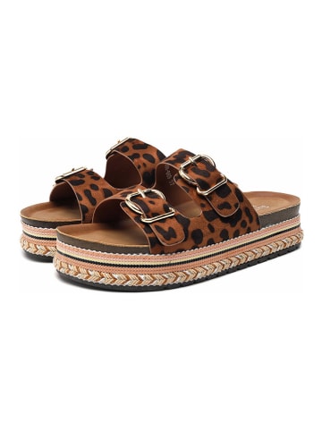 Sixth Sens Slippers bruin/zwart