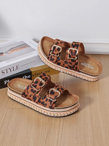Sixth Sens Slippers bruin/zwart