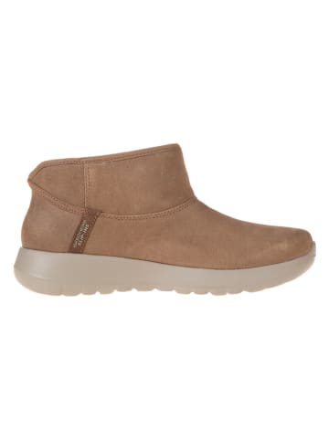 Skechers Skórzane botki "On the Go Joy" w kolorze jasnobrązowym