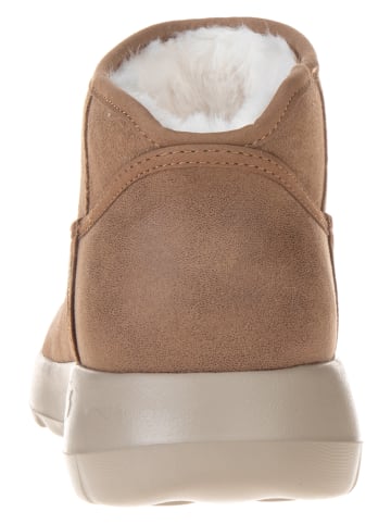 Skechers Skórzane botki "On the Go Joy" w kolorze jasnobrązowym