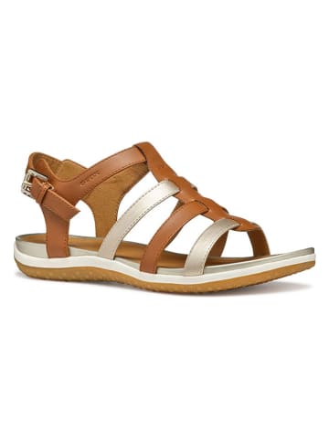 Geox Sandalen in Hellbraun/ Gold